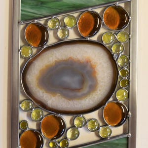 Stained Glass Agate "Mega" Color Strip, Window Art (8x24)