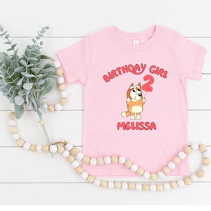 Personalized Blue Dog Birthday Shirt, Birthday Girl Shirt, Custom Birthday Shirt, Birthday Outfit, Blue Dog Birthday