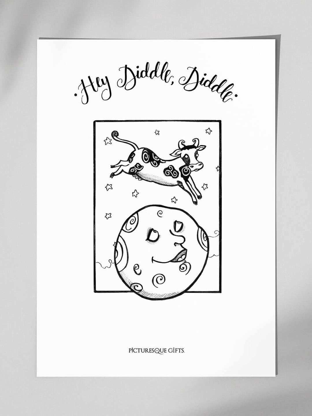 Hey Diddle Diddle Coloring Page Nursery Rhyme Activity PDF Download 