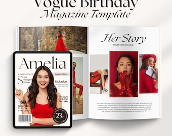 Birthday Magazine, Magazine Templates Bestie Edition, 25 pages, Magazine Birthday Gift, Magazine Personnalisé, Vogue Birthday Magazine