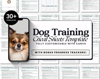 Dog Training Cheat Sheets, Puppy Socialisation, Puppy Training Guide, Puppy Obedience, Puppy Training Log, New Puppy Advise, Dog Commands