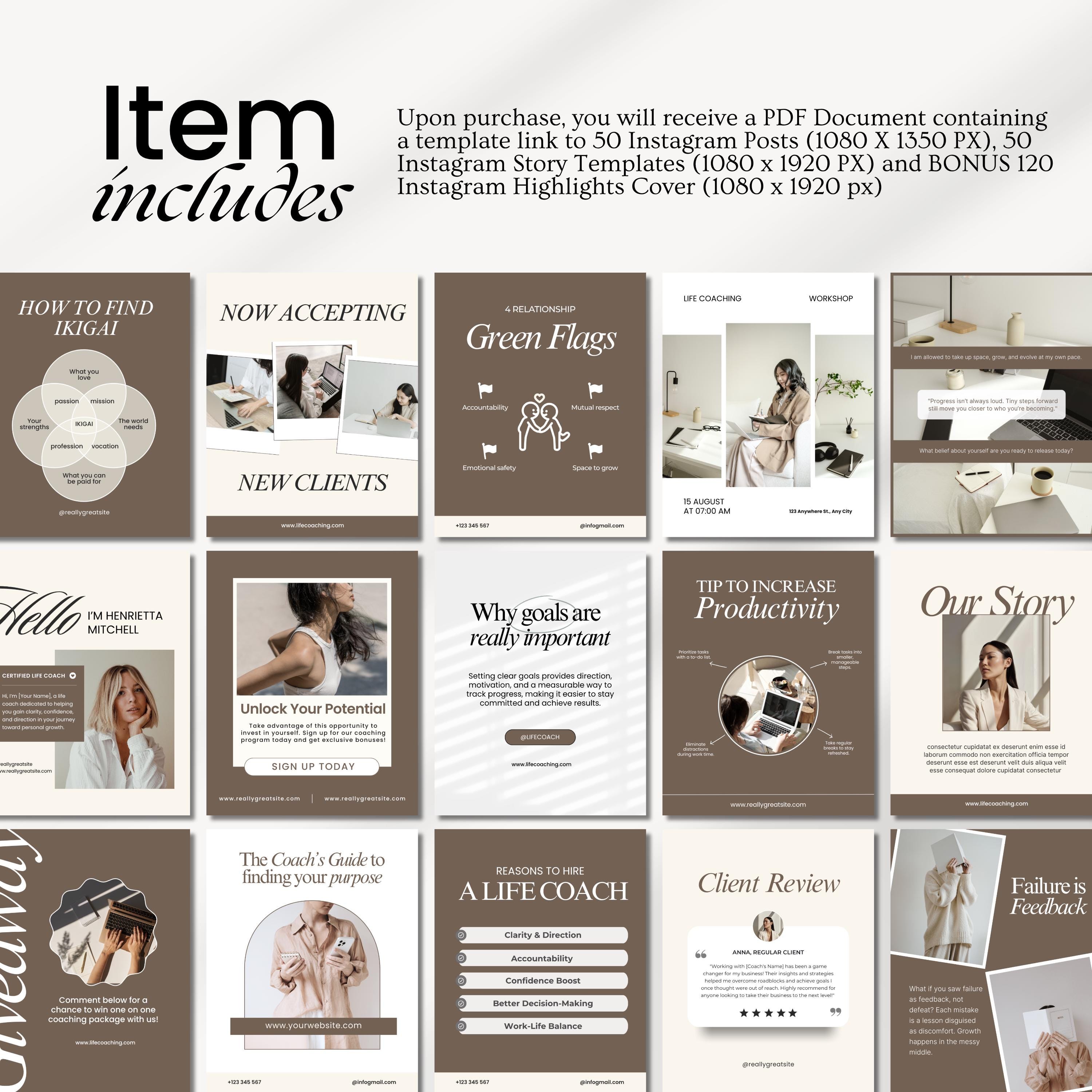 Life Coaching Instagram Post Template | Coach Social Media | Life Coach ...