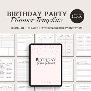 Birthday Plan Template Printable, Birthday Planner, Event Planning Guide, party Planner, Canva Template, Birthday party Guide, Event Planner