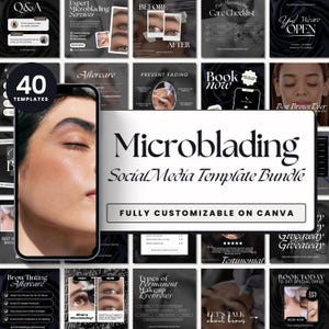 Microblading Instagram Templates for Brow Techs and Tattoo Artists: Social Media Posts and Stories for PMU Professionals, PMU templates