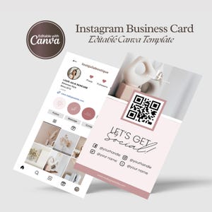 Instagram Business Card, Editable Esthetician Templates, Ig Business Card, Skincare Template, Social Media Template, Qr Code Business Card