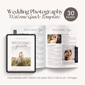 Wedding Photography Guide, Wedding Guide for Photographers, Wedding Photography Client Welcome Packet, Client Guide, Wedding Welcome Guide