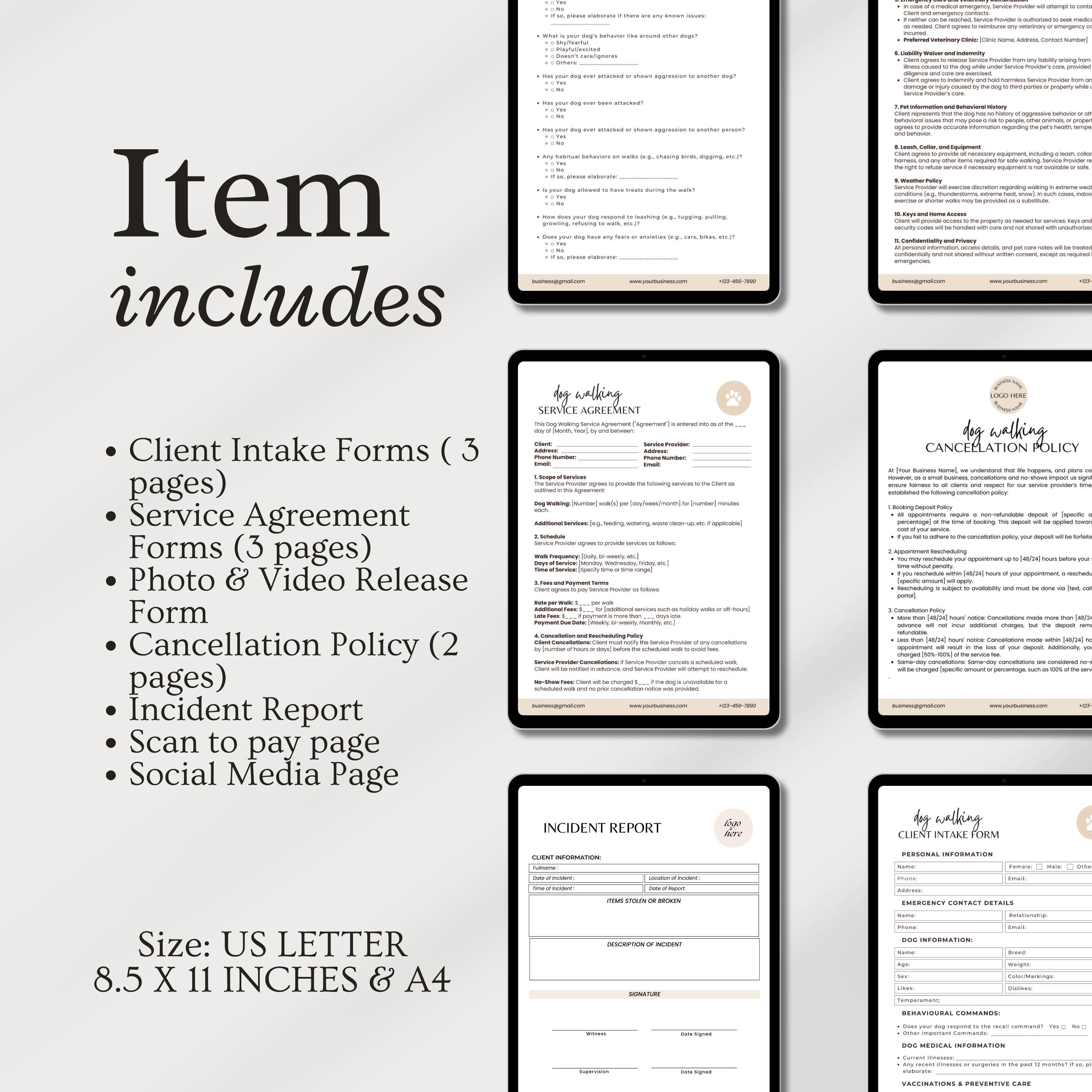 Simple Dog Walking Invoice Layout