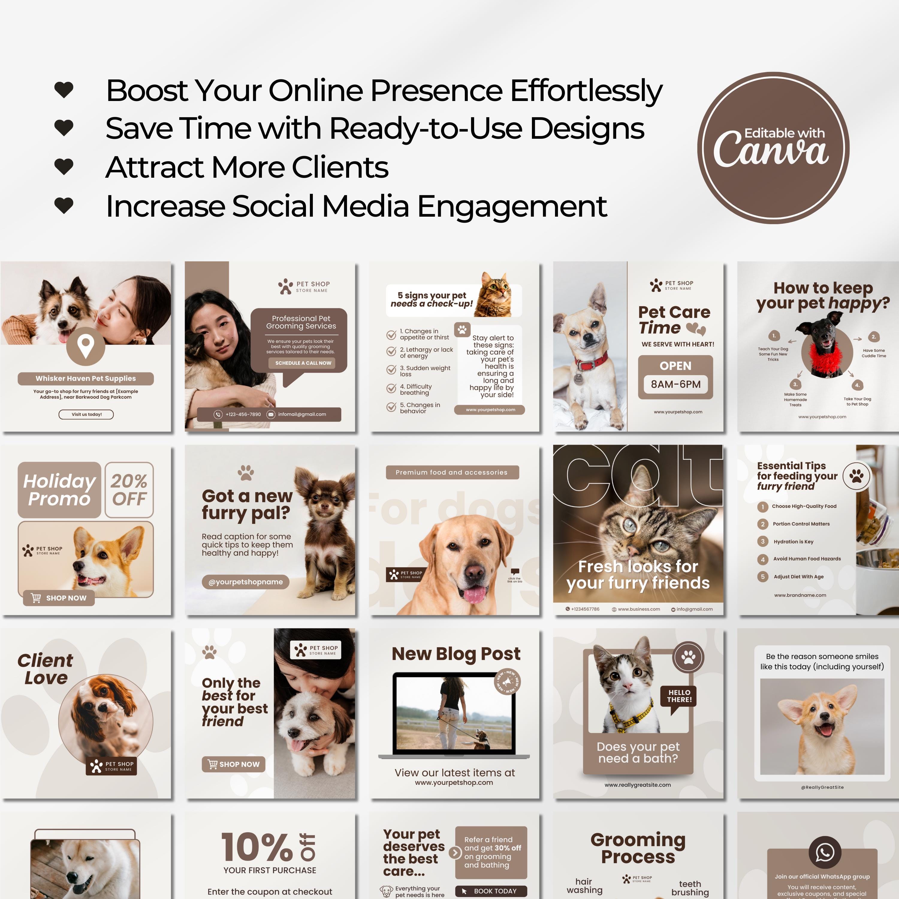 Pets Instagram Post Template | Pet Instagram Story Template | Social ...