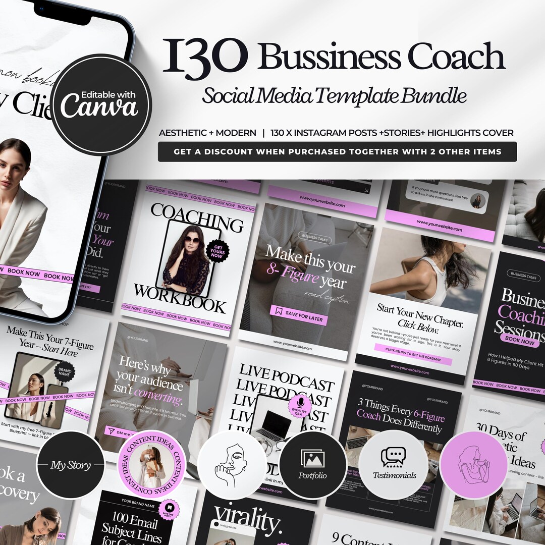 Business Coach Instagram Templates | Social Media Manager Templates ...