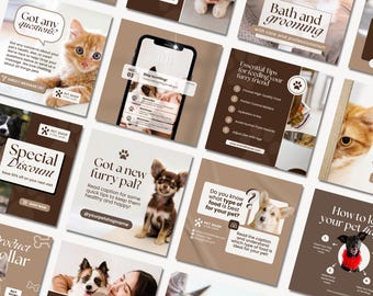 Pets Instagram Post Template | Pet Instagram Story Template | Social Media Template | Dog Cat Pet Lover Vet Template, Vet Business Template