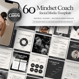 Mental Health Instagram Template, Therapist Template, Psychologist Social Media, Holistic Wellness Coach, Trauma Therapy Social Media Canva