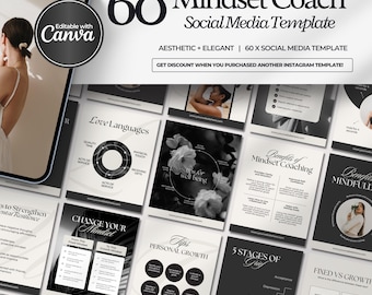 Mental Health Instagram Template, Therapist Template, Psychologist Social Media, Holistic Wellness Coach, Trauma Therapy Social Media Canva
