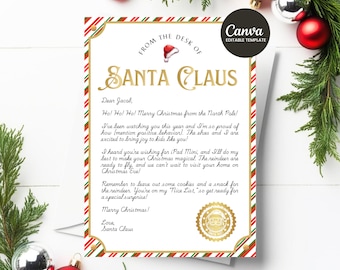Letter From Santa Template, Editable Santa Christmas Letter