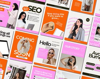 Social Media Manager Instagram Templates, Social Media Manager Templates, Aesthetic Social Media Strategy Template, SMM Instagram Canva, SMM