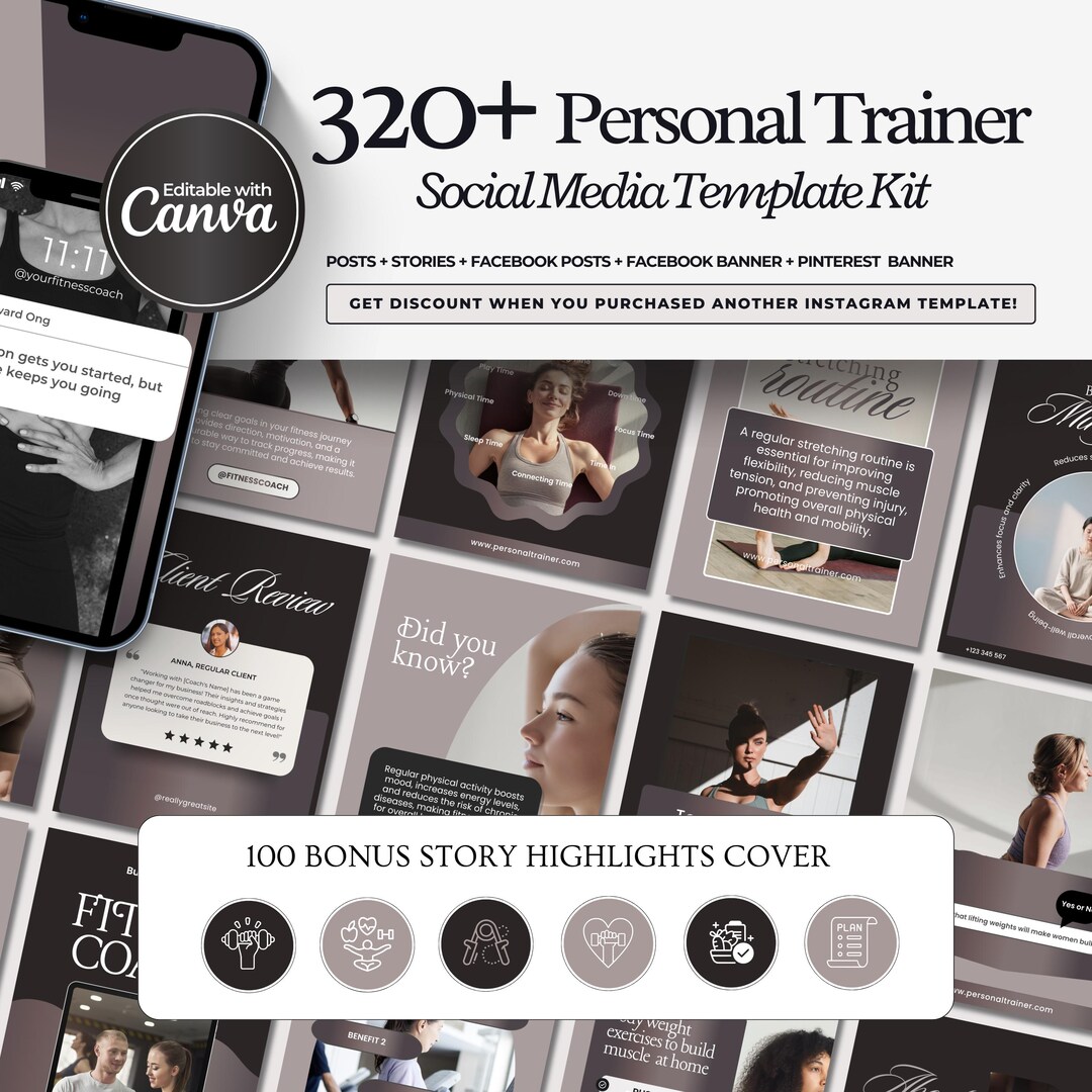 320 Personal Trainer Templates | Fitness Coach Instagram Template , Gym ...