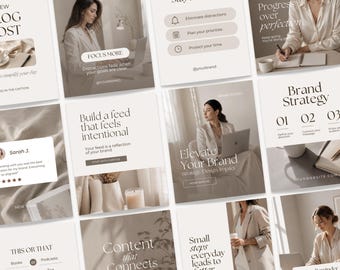 202 Beige Instagram Post Template, Social Media Manager Canva Templates, Community Manager Post, Business Instagram Kit, UGC Content Creator