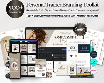 Fitness Ultimate Branding Toolkit | Personal Trainer Template | Fitness Coach Instagram Templates | Canva Template | Fitness Workout Program