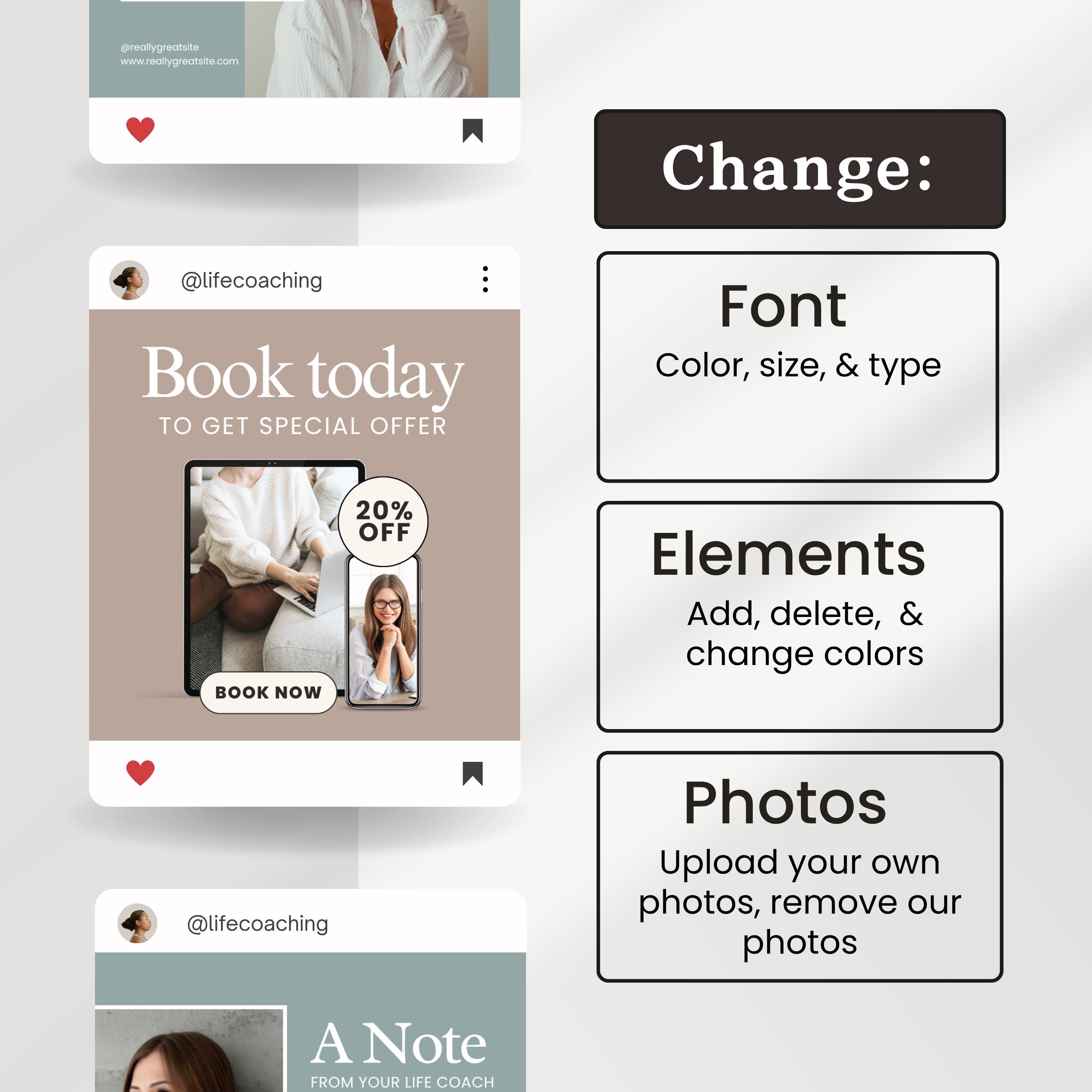 Life Coaching Instagram Post Template | Coach Social Media | Life Coach ...