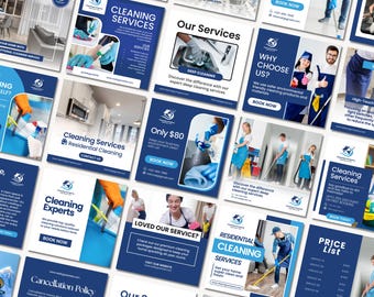 Cleaning Business Instagram Templates | Cleaning Service Instagram Post | Commercial Cleaning Template | Cleaning Social Media Post