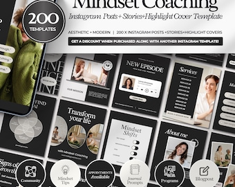 Mindset Coach Instagram Templates | Life Coach Templates | Mindset Coach Social media posts | Holistic Coach Posts | Coaching Template Canva