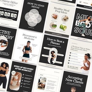 400 Personal Trainer Templates | Fitness Coach Instagram Template , Gym Trainer Post | Luxury Fitness | Wellness Coach | Health Coach Canva