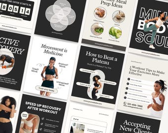 400 Personal Trainer Templates | Fitness Coach Instagram Template , Gym Trainer Post | Luxury Fitness | Wellness Coach | Health Coach Canva