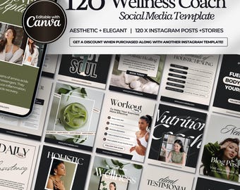 Wellness Coach Instagram Post-Vorlagen | Wellness Vorlagen | Instagram Verlobung | Ernährungswissenschaftlerin Social Media Posts | Canva Vorlagen