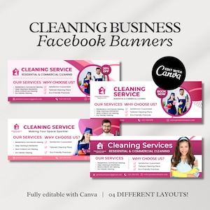Cleaning Services Banner | Printable Cleaning Business | Commercial Cleaning | Residential Cleaning Flyer | Cleaning Facebook Banner | Canva