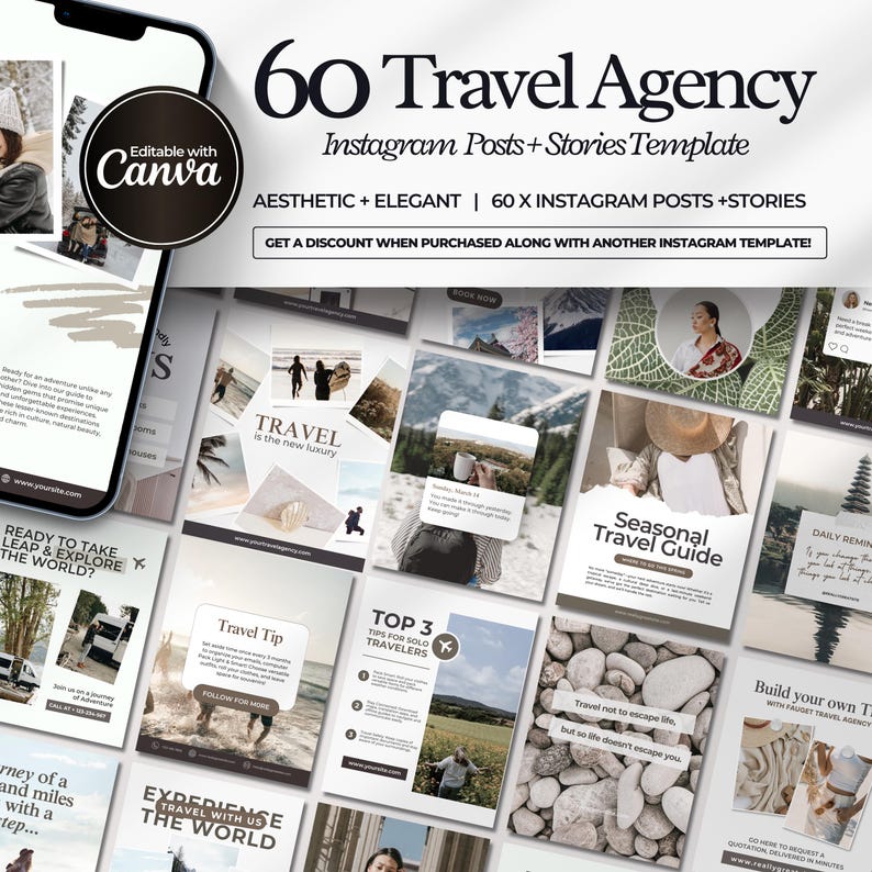Travel Agent Instagram Template Bundle, Instagram Canva Template ...