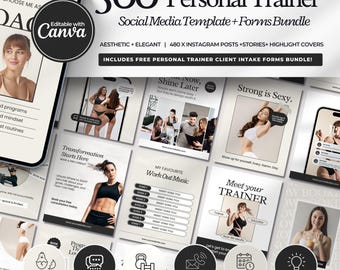 500 Personal Trainer Templates | Fitness Coach Instagram Template , Gym Trainer Post | Luxury Fitness | Wellness Coach | Health Coach Canva