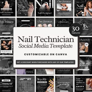 Nail Tech Instagram Templates | Nail Artist Instagram Post | Nail Technician Social Media Posts | Gel Nails Templates | Manicurist posts