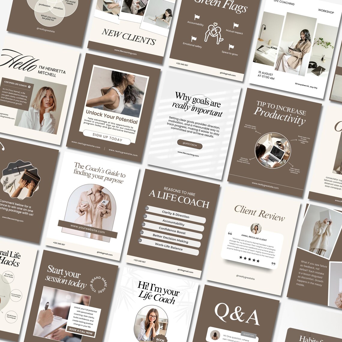 Life Coaching Instagram Post Template | Coach Social Media | Life Coach ...
