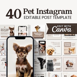 Pets Instagram Post Template | Pet Instagram Story Template | Social Media Template | Dog Cat Pet Lover Vet Template, Vet Business Template