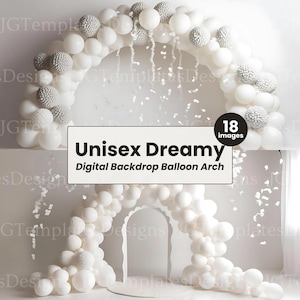 Dreamy Party Photograph Backdrop | Digital Backdrop, Photographers Backdrop, Instant Download, Photoshop Backdrop JPG, Birthday Balloon Arch
