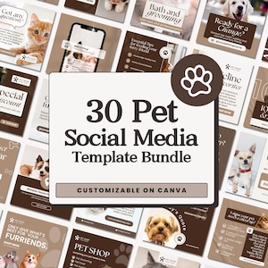 Pets Instagram Post Template | Pet Instagram Story Template | Social Media Template | Dog Cat Pet Lover Vet Template, Vet Business Template