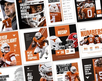 Professional Sports Social Media Templates, Instagram Templates, Professional Sports Canva Templates, Bold Instagram Posts, Digital Download