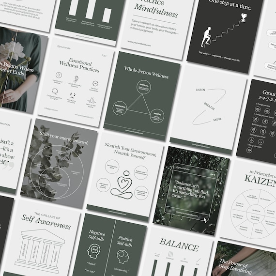 Wellbeing Coach, Wellness Coach, Health Coach, Holistic Coach, Instagram Template, Canva Social Media, Life Coach, Nature Health & Wellness
