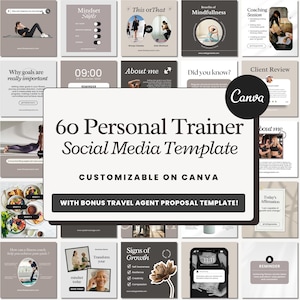 60 Personal Trainer Templates | Fitness Coach Instagram Template , Gym Trainer Post | Luxury Fitness | Wellness Coach | Health Coach Canva