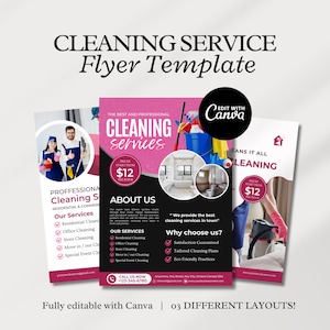 Cleaning Services Flyer Bundle | Printable Cleaning Business | Commercial Cleaning | Residential Cleaning Flyer | Cleaning flyer template