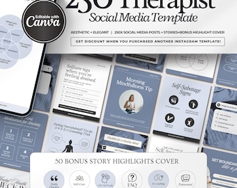 Publicaciones de Instagram para terapeutas, plantillas de salud mental, redes sociales para psicólogos, terapia, psicología, asesoramiento, consejero, plantillas de Canva