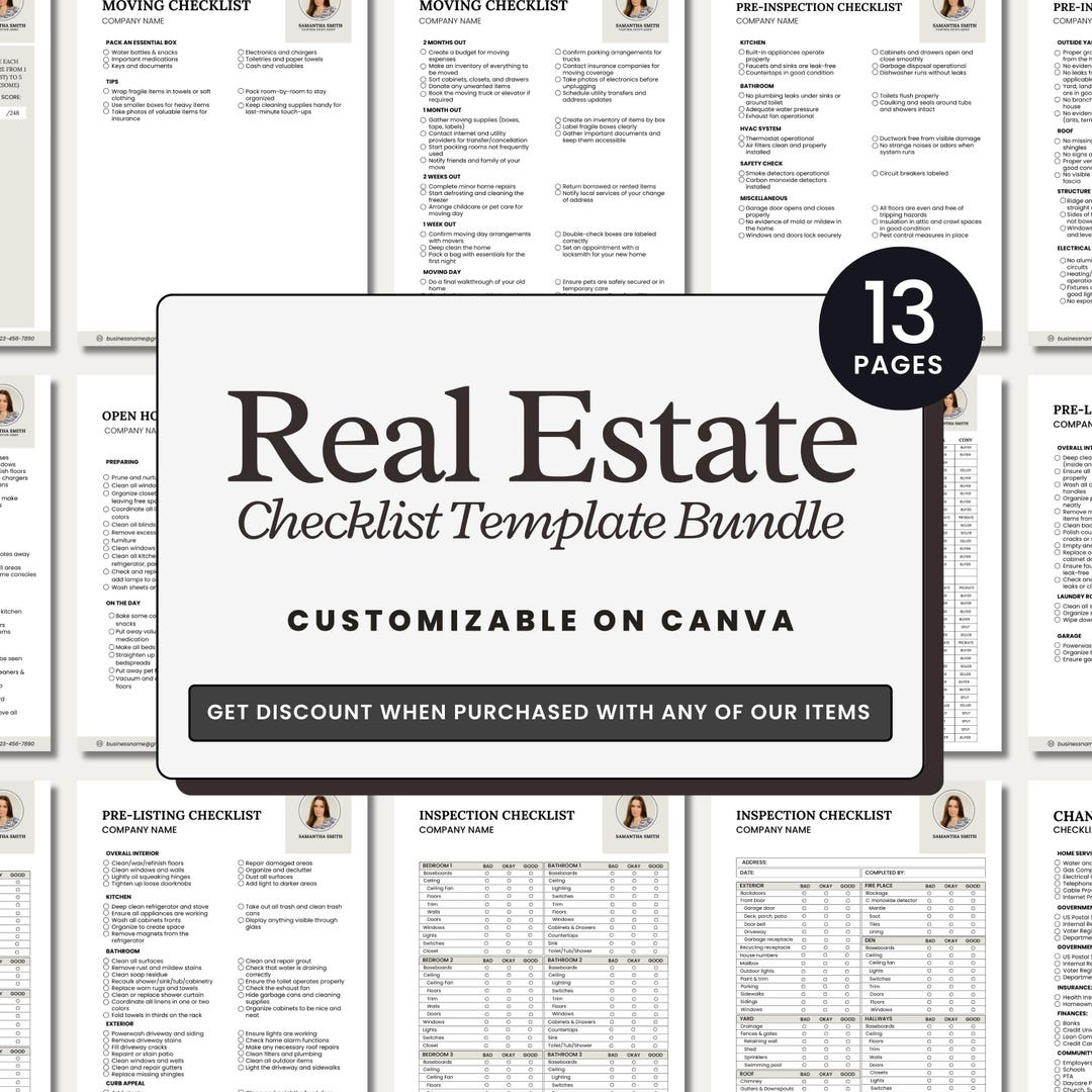 Seller Real Estate Checklist Bundle | Real Estate Marketing | Editable ...