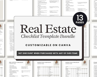 Seller Real Estate Checklist Bundle | Real Estate Marketing | Editable Digital Real Estate | Prep - Listing Template | Closing Day Checklist