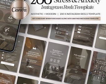Anxiety & Stress Instagram Reels for Therapists, Psychologists and Coaches | Mental Health Branding Templates