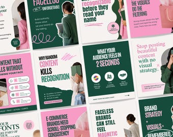 Pink Instagram Template, Instagram Post Template, Social Media Templates, Social Media Manager Templates, Modern Template, Canva Editable