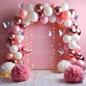 Pink twinkle digital backdrop, minimal Photography, Girl, Balloon Arch Pink Background Birthday, Maternity Overlay Jpeg Photoshop Composite