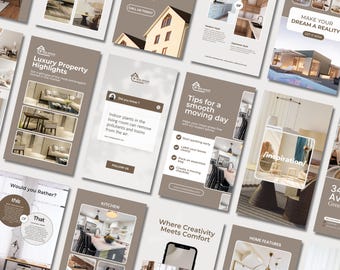 Instagram-Post für Immobilienmakler, Vorlagen für Luxusmakler, Instagram-Canva-Vorlage, Vorlage für Immobilienmarketing, Social-Media-Vorlage