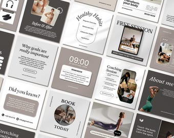 160 Personal Trainer Templates | Fitness Coach Instagram Template , Gym Trainer Post | Luxury Fitness | Wellness Coach | Health Coach Canva
