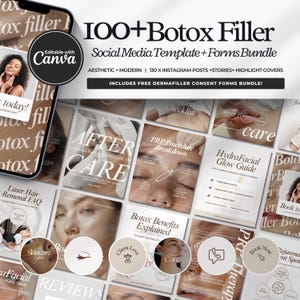 Botox Filler Instagram Vorlagen | Ästhetische Medspa Instagram-Vorlagen | Krankenschwester Injektion Social Media | Lip Filler Instagram Post