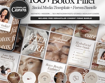 Botox Filler Instagram Templates | Aesthetic Medspa Instagram Templates | Nurse Injector Social Media | Lip Filler Instagram Post