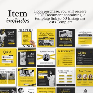Editable digital marketing Instagram templates featuring agency posts, business carousels, social media management tips, coaching content, and professional designs for social media managers, coaches, and digital agencies.